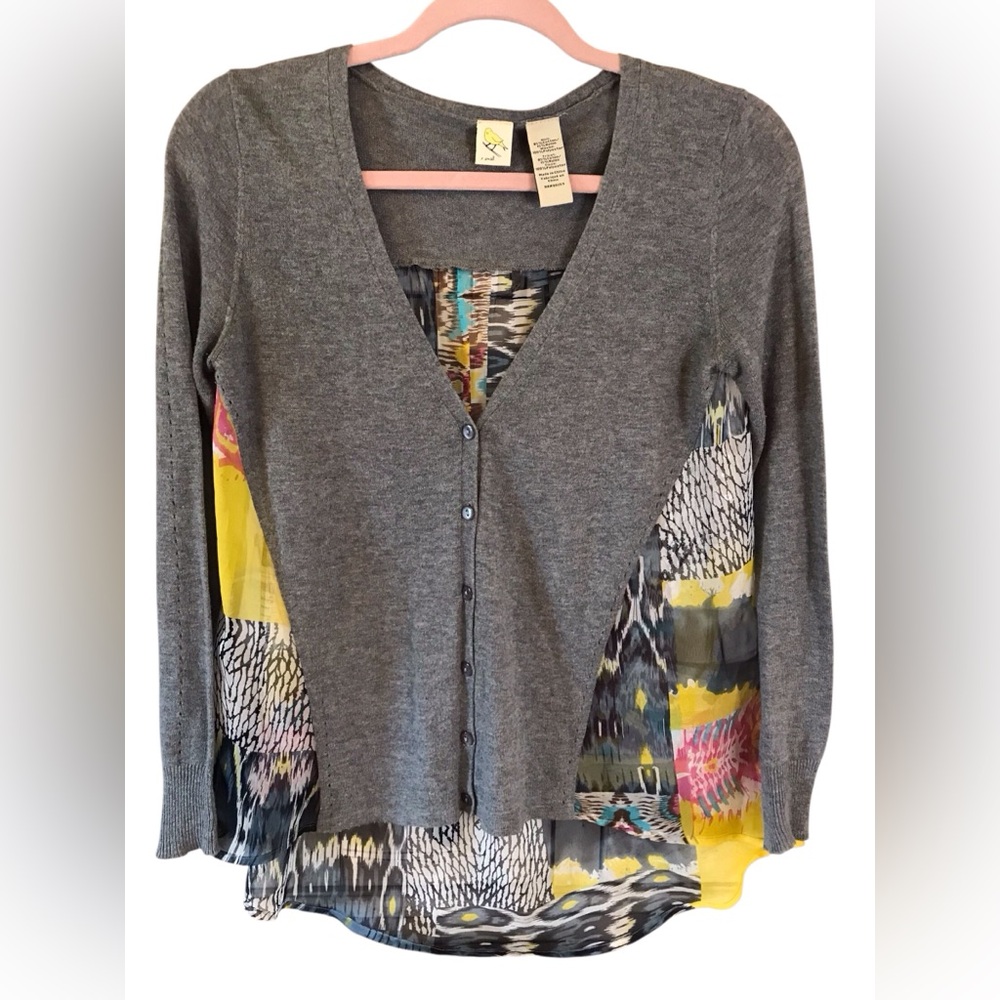 Anthropologie Gray and Multicolor Cardigan